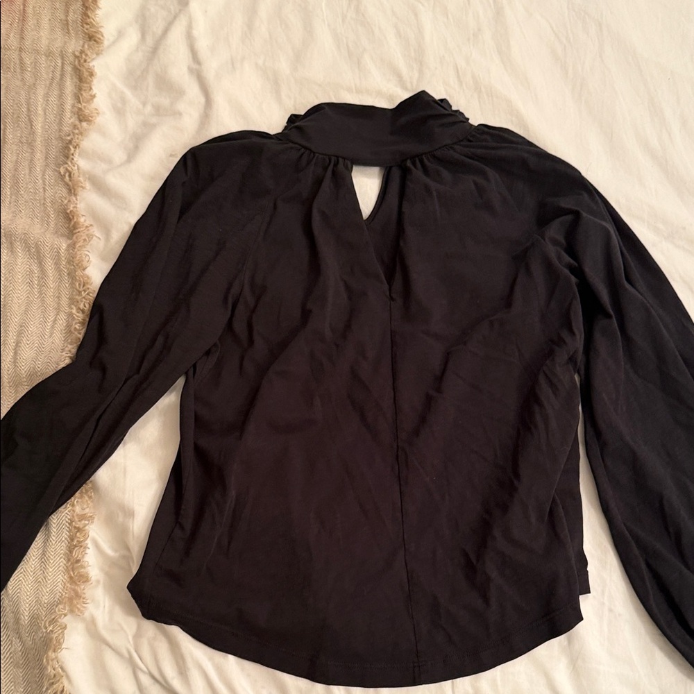 Nation LTD Black Keyhole Blouse